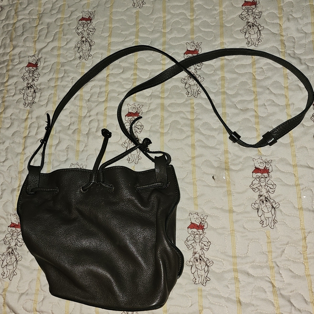 Lucky Brand Brown Leather Drawstring Crossbody Bag